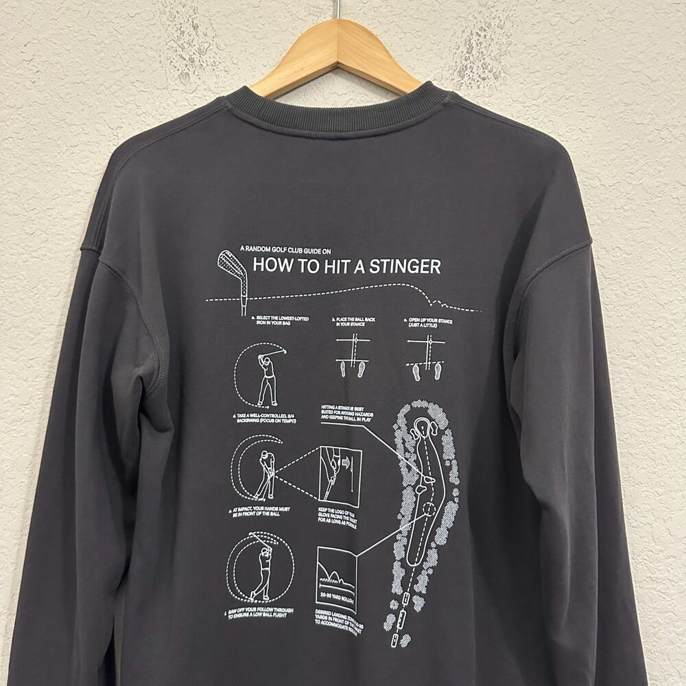 RANDOM GOLF CLUB Sweatshirt Charcoal Graphic Crewneck Athleisure Sports - Picture 3 of 9